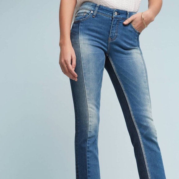 Anthro / Pilcro two-toned straight leg jean - Picture 2 of 7